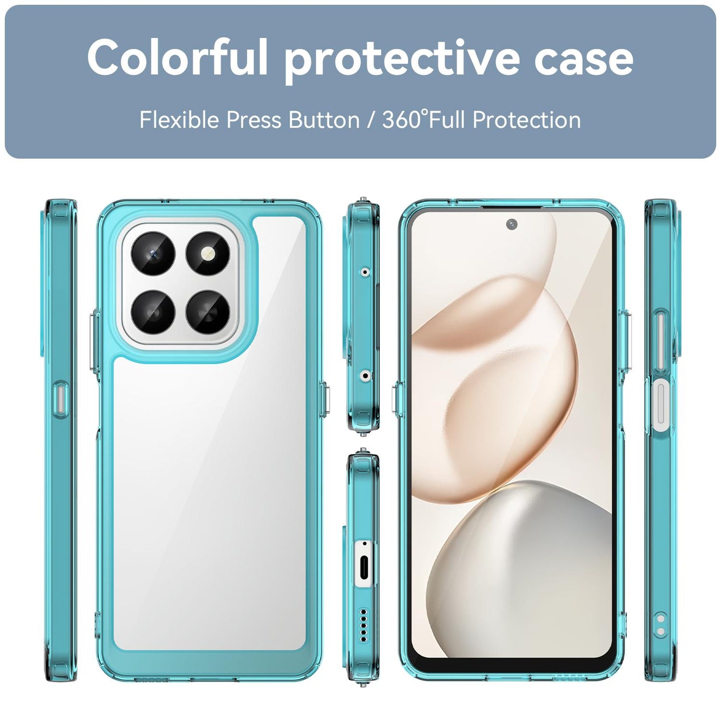 Honor 400 Smart 5G Acrylic Hybrid TPU Protective Phone Case, Colourful Series Shockproof Cover