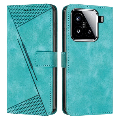 Xiaomi 15 Dream Triangle Leather Wallet Phone Case with Lanyard, Card Slot, Cash Compartment, Foldable Kickstand, Shockproof PU TPU Protective Cover