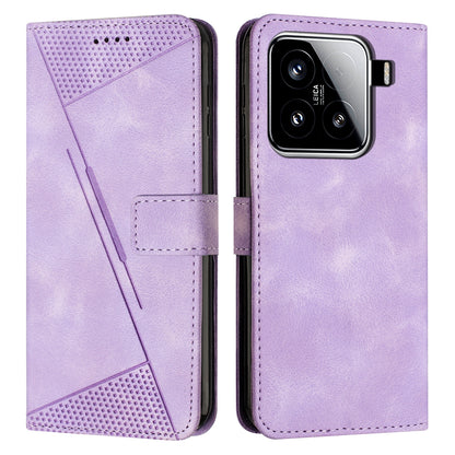 Xiaomi 15 Dream Triangle Leather Wallet Phone Case with Lanyard, Card Slot, Cash Compartment, Foldable Kickstand, Shockproof PU TPU Protective Cover