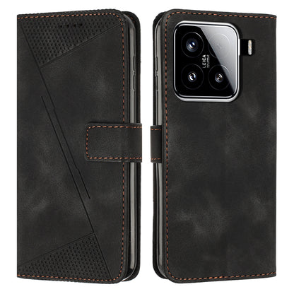 Xiaomi 15 Dream Triangle Leather Wallet Phone Case with Lanyard, Card Slot, Cash Compartment, Foldable Kickstand, Shockproof PU TPU Protective Cover