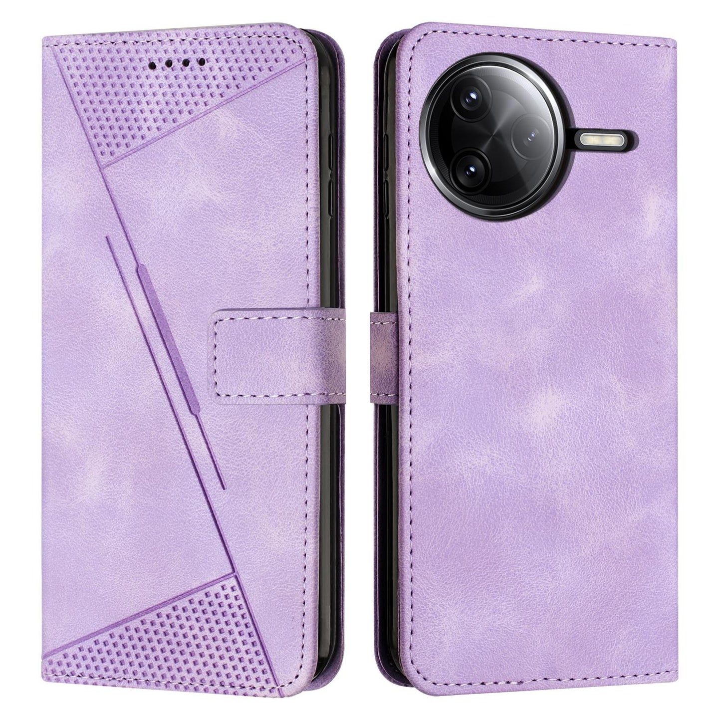 Xiaomi Poco F7 Pro Dream Triangle Leather Wallet Phone Case with Lanyard, Card Slot, Cash Compartment, Foldable Kickstand, Shockproof PU TPU Protective Cover