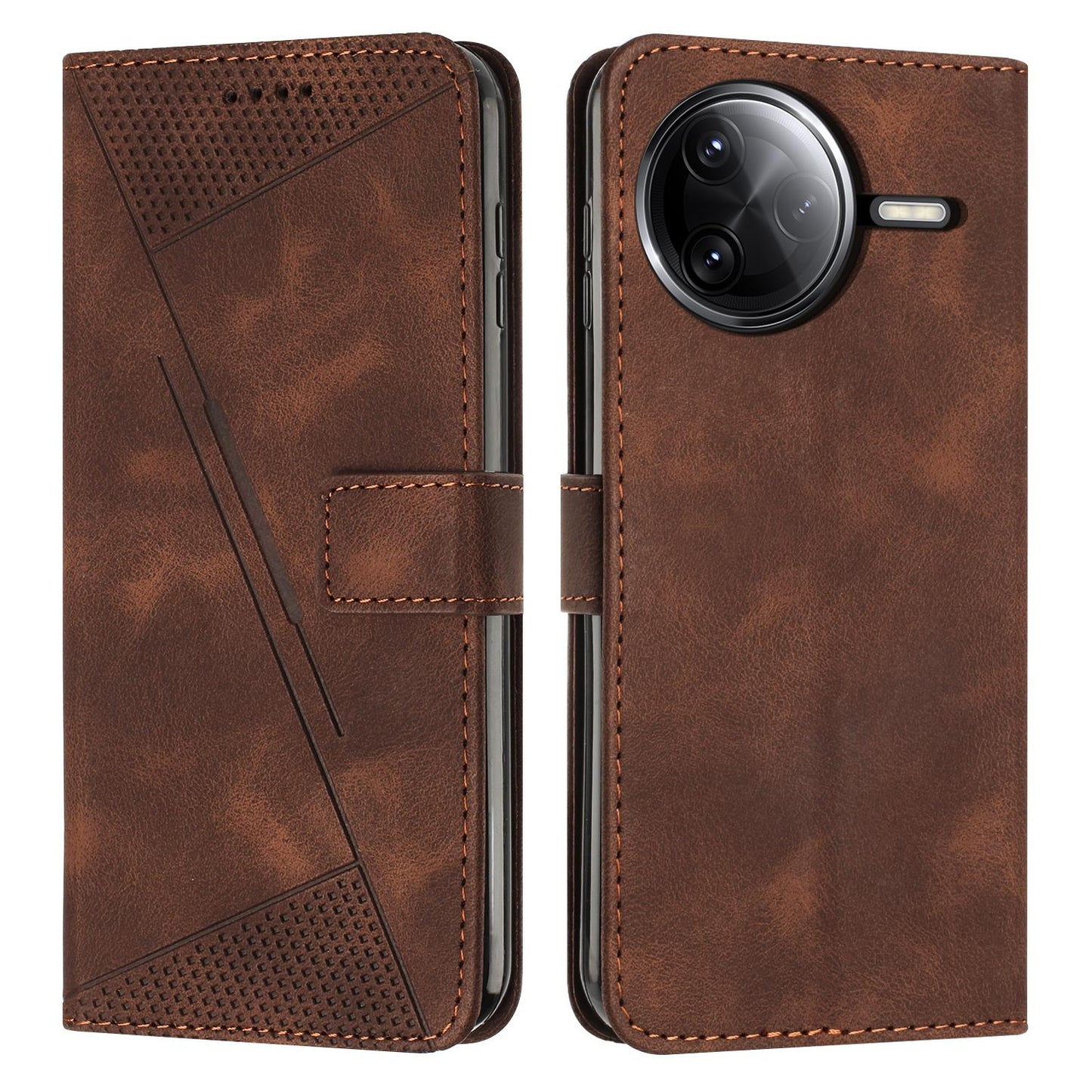 Xiaomi Poco F7 Ultra Dream Triangle Leather Wallet Phone Case with Lanyard, Card Slot, Cash Compartment, Foldable Kickstand, Shockproof PU TPU Protective Cover
