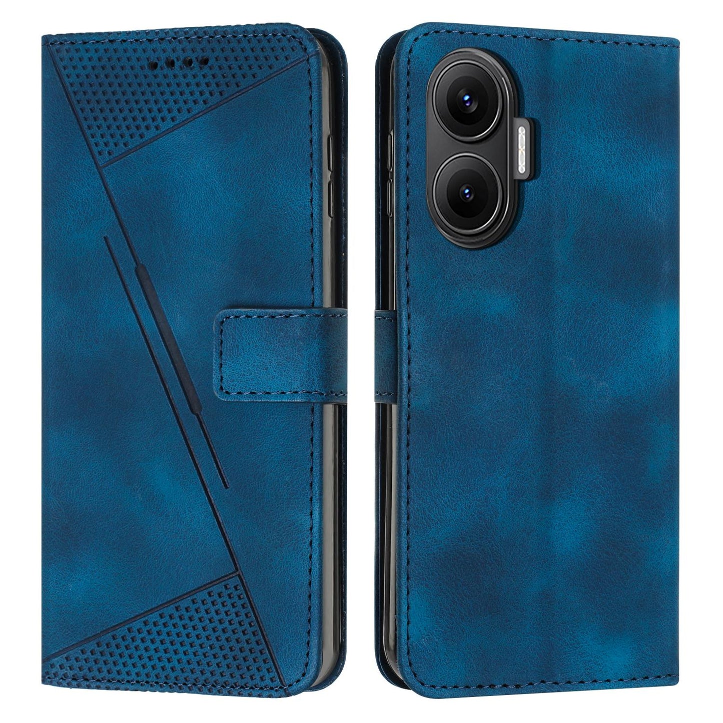 Xiaomi Poco F7 Dream Triangle Leather Wallet Phone Case with Lanyard, Card Slot, Cash Compartment, Foldable Kickstand, Shockproof PU TPU Protective Cover