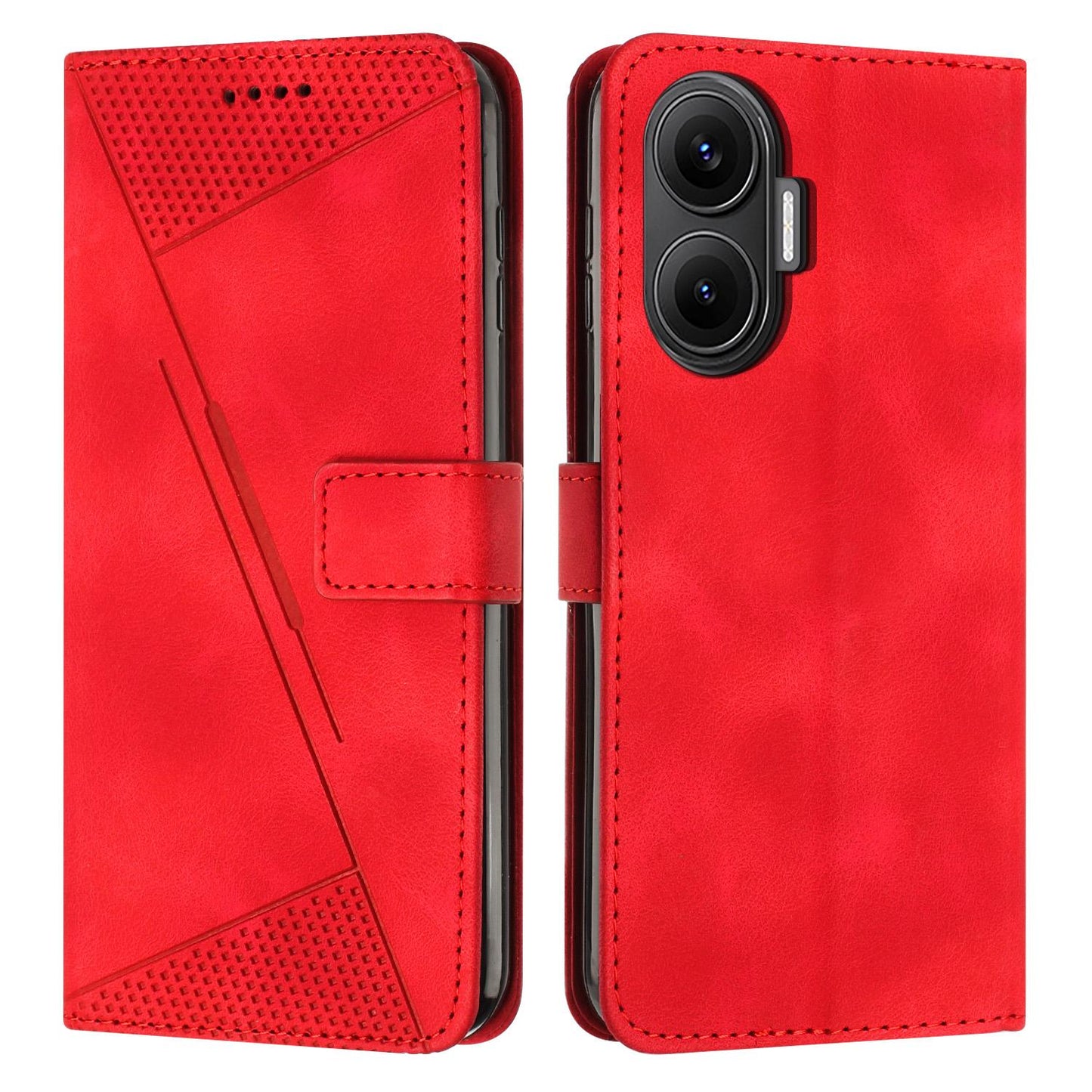 Xiaomi Poco F7 Dream Triangle Leather Wallet Phone Case with Lanyard, Card Slot, Cash Compartment, Foldable Kickstand, Shockproof PU TPU Protective Cover