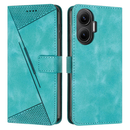 Xiaomi Poco F7 Dream Triangle Leather Wallet Phone Case with Lanyard, Card Slot, Cash Compartment, Foldable Kickstand, Shockproof PU TPU Protective Cover