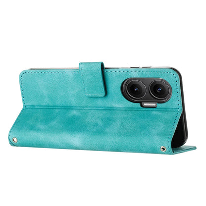 Xiaomi Poco F7 Dream Triangle Leather Wallet Phone Case with Lanyard, Card Slot, Cash Compartment, Foldable Kickstand, Shockproof PU TPU Protective Cover