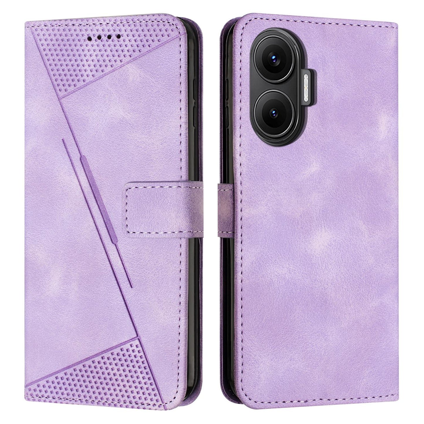 Xiaomi Poco F7 Dream Triangle Leather Wallet Phone Case with Lanyard, Card Slot, Cash Compartment, Foldable Kickstand, Shockproof PU TPU Protective Cover