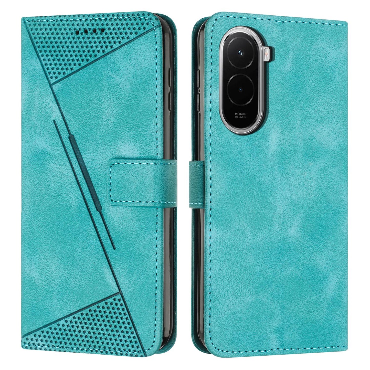 Xiaomi Poco M7 4G 169mm Dream Triangle Leather Wallet Phone Case with Lanyard, Card Slot, Cash Compartment, Foldable Kickstand, Shockproof PU TPU Protective Cover