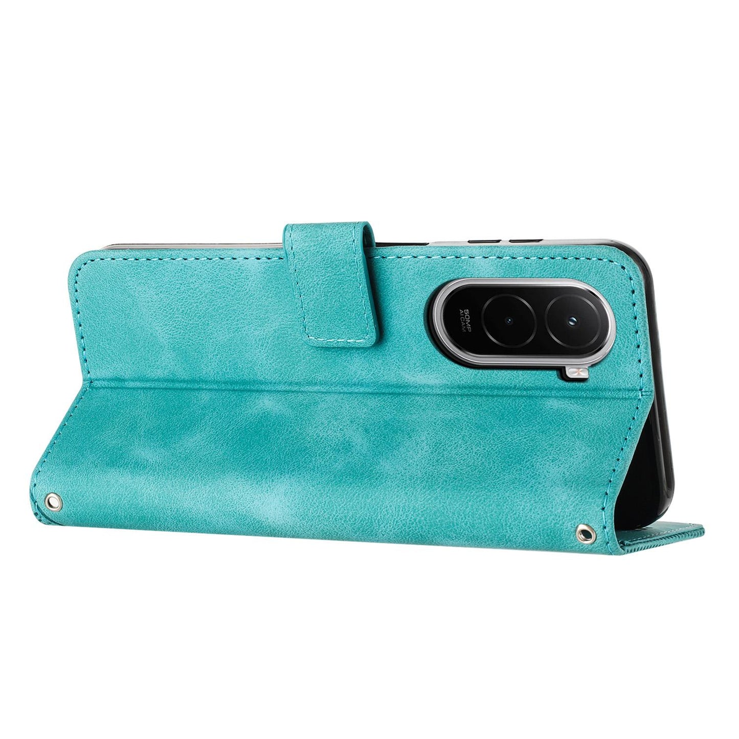 Xiaomi Poco M7 4G 169mm Dream Triangle Leather Wallet Phone Case with Lanyard, Card Slot, Cash Compartment, Foldable Kickstand, Shockproof PU TPU Protective Cover