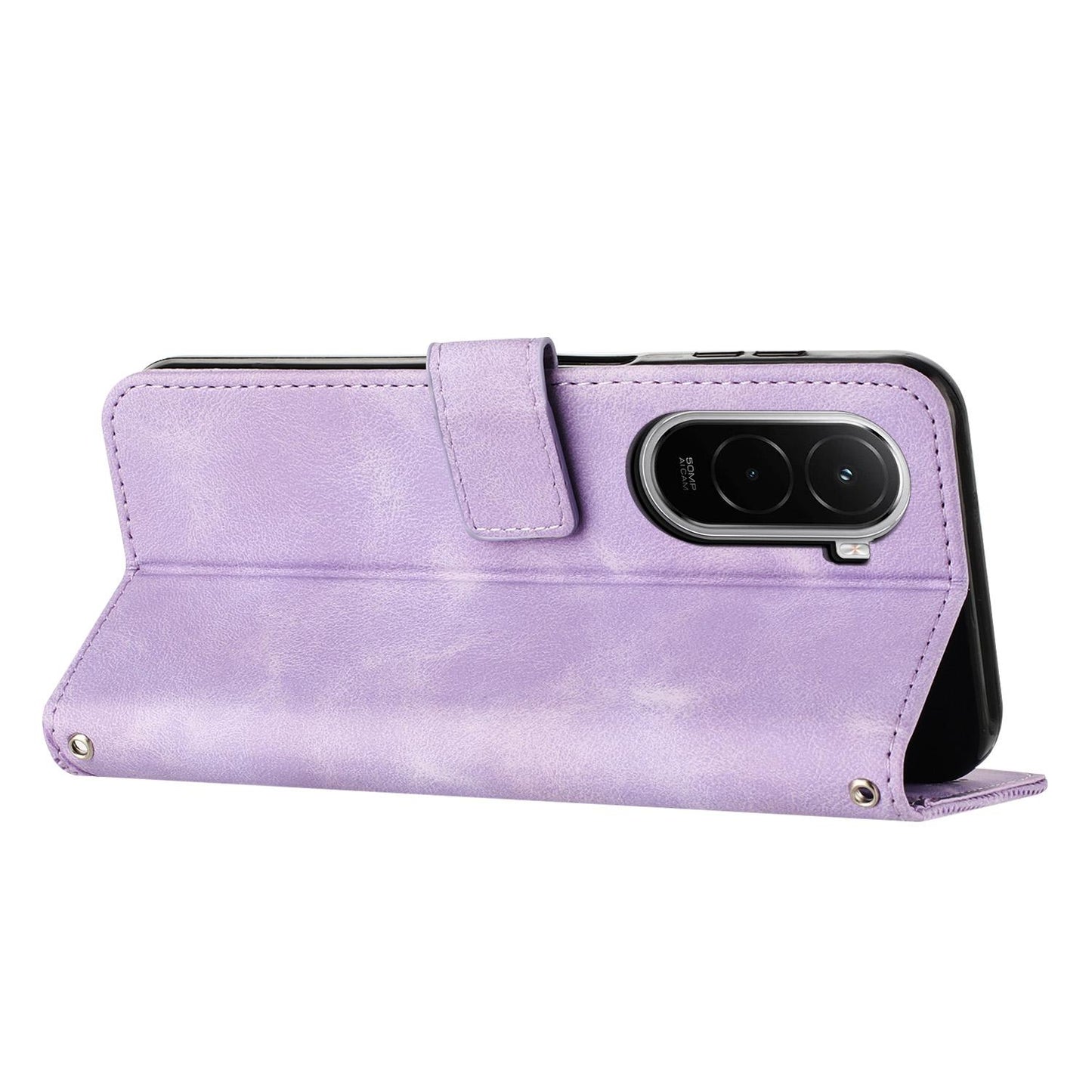 Xiaomi Poco M7 4G 169mm Dream Triangle Leather Wallet Phone Case with Lanyard, Card Slot, Cash Compartment, Foldable Kickstand, Shockproof PU TPU Protective Cover