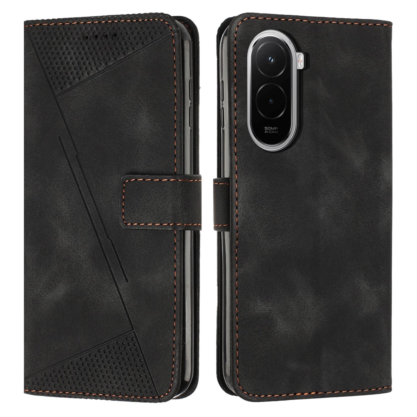 Xiaomi Poco M7 4G 169mm Dream Triangle Leather Wallet Phone Case with Lanyard, Card Slot, Cash Compartment, Foldable Kickstand, Shockproof PU TPU Protective Cover