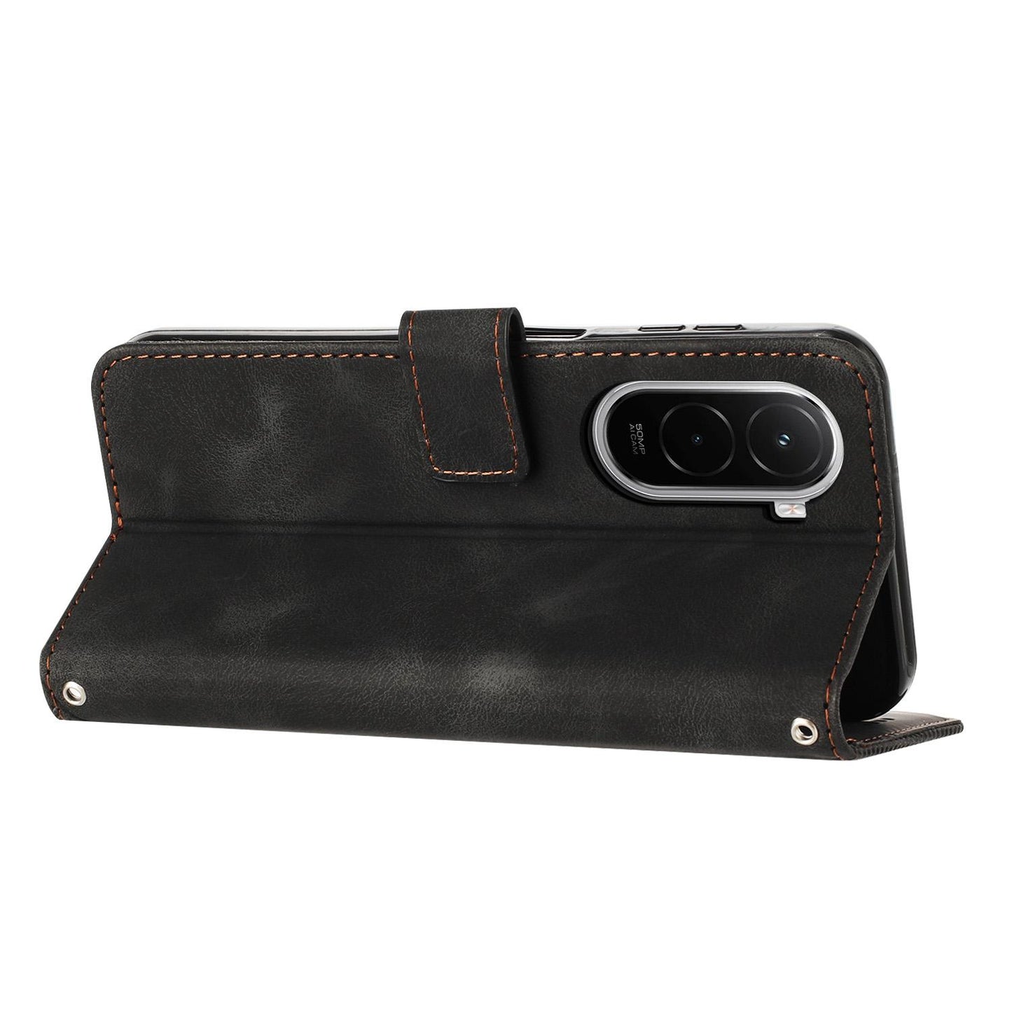 Xiaomi Poco M7 4G 169mm Dream Triangle Leather Wallet Phone Case with Lanyard, Card Slot, Cash Compartment, Foldable Kickstand, Shockproof PU TPU Protective Cover
