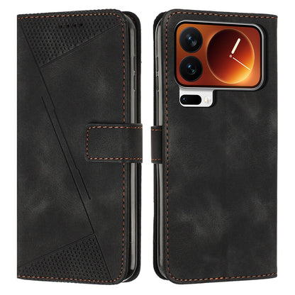 Xiaomi 17 Pro Max Dream Triangle Leather Wallet Phone Case with Lanyard, Card Slot, Cash Compartment, Foldable Kickstand, Shockproof PU TPU Protective Cover
