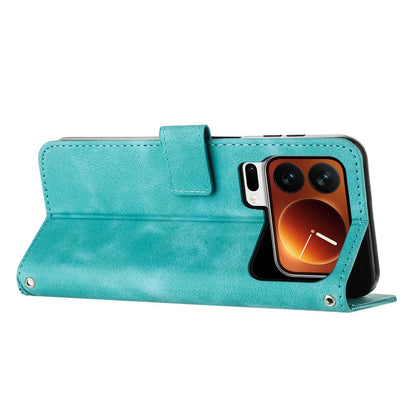 Xiaomi 17 Pro Dream Triangle Leather Wallet Phone Case with Lanyard, Card Slot, Cash Compartment, Foldable Kickstand, Shockproof PU TPU Protective Cover