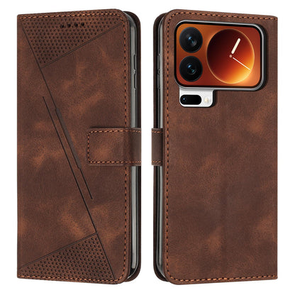 Xiaomi 17 Pro Dream Triangle Leather Wallet Phone Case with Lanyard, Card Slot, Cash Compartment, Foldable Kickstand, Shockproof PU TPU Protective Cover