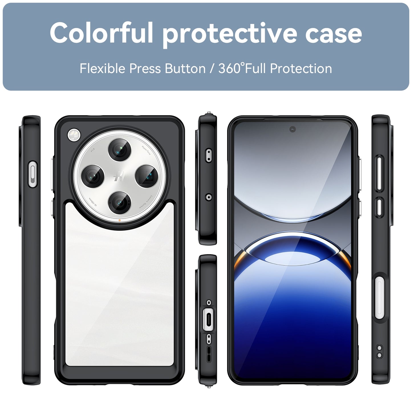 OPPO Find X8 Pro Acrylic Hybrid TPU Protective Phone Case, Colourful Series Shockproof Cover