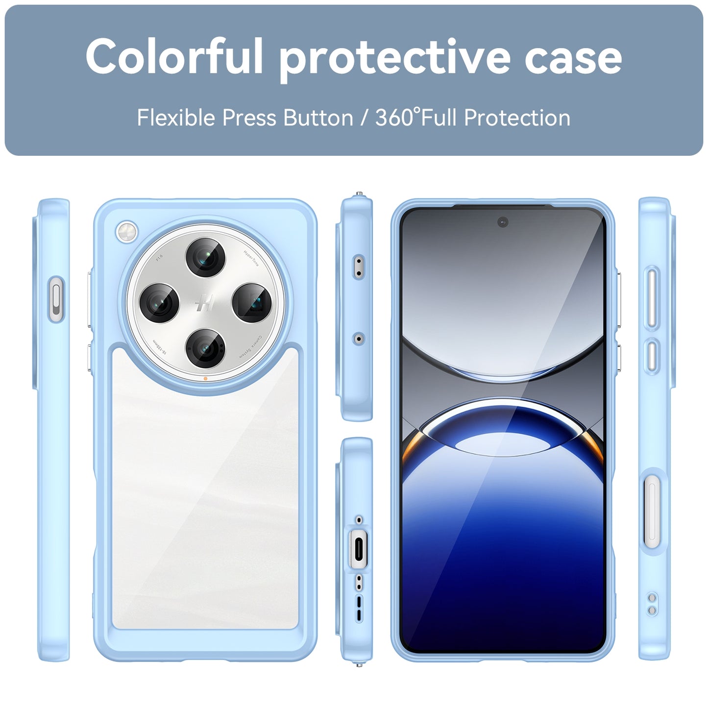 OPPO Find X8 Pro Acrylic Hybrid TPU Protective Phone Case, Colourful Series Shockproof Cover