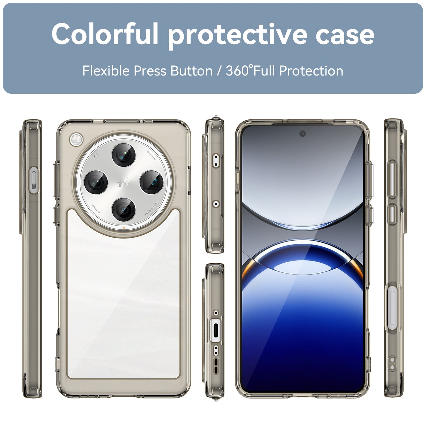 OPPO Find X8 Pro Acrylic Hybrid TPU Protective Phone Case, Colourful Series Shockproof Cover