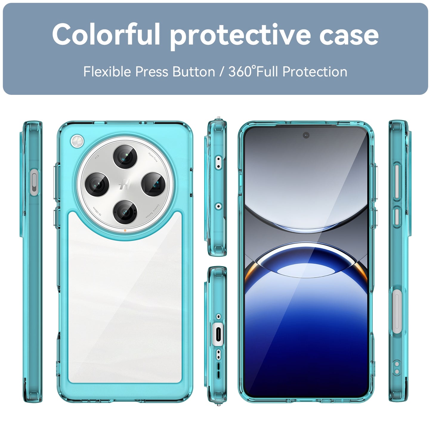OPPO Find X8 Pro Acrylic Hybrid TPU Protective Phone Case, Colourful Series Shockproof Cover