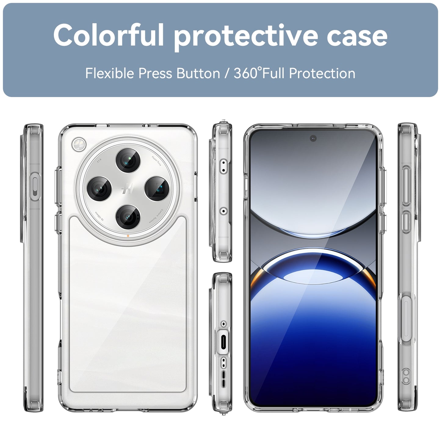 OPPO Find X8 Pro Acrylic Hybrid TPU Protective Phone Case, Colourful Series Shockproof Cover