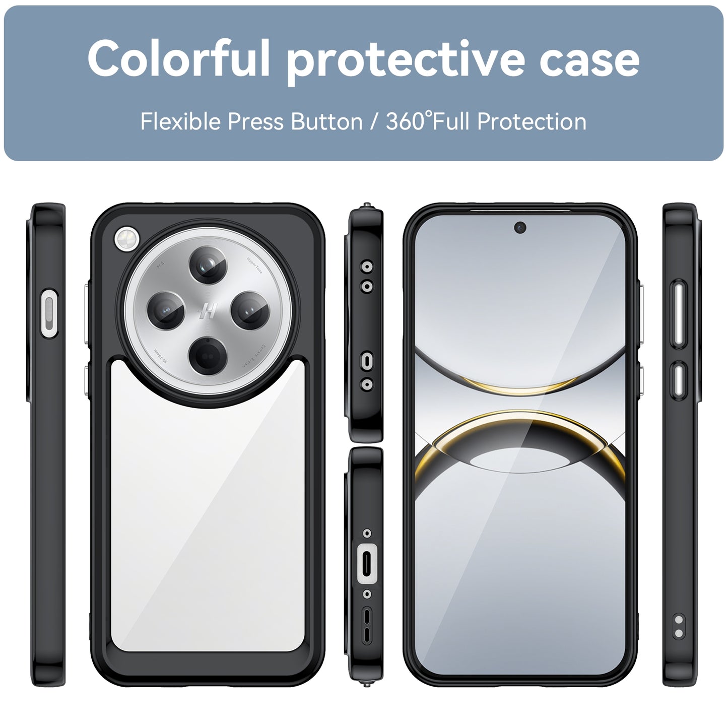 OPPO Find X8 Acrylic Hybrid TPU Protective Phone Case, Colourful Series Shockproof Cover