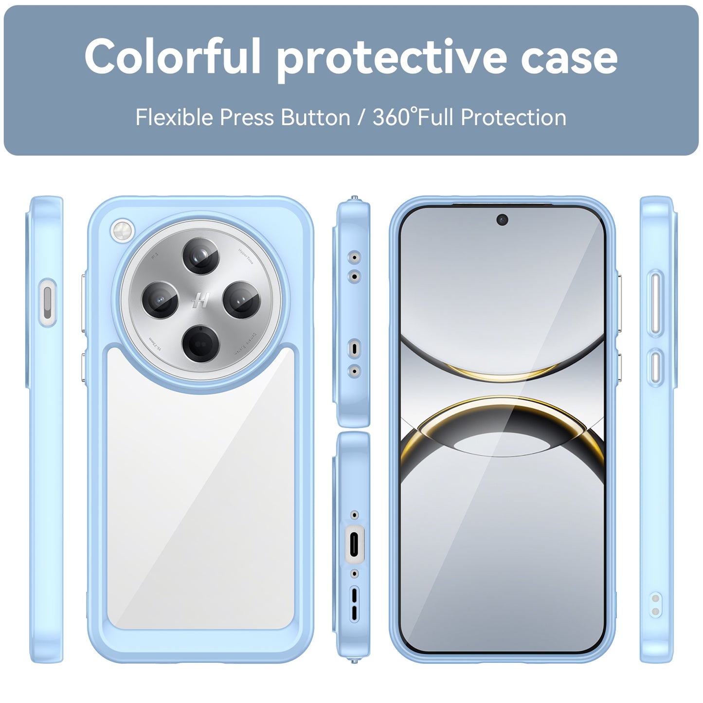 OPPO Find X8 Acrylic Hybrid TPU Protective Phone Case, Colourful Series Shockproof Cover