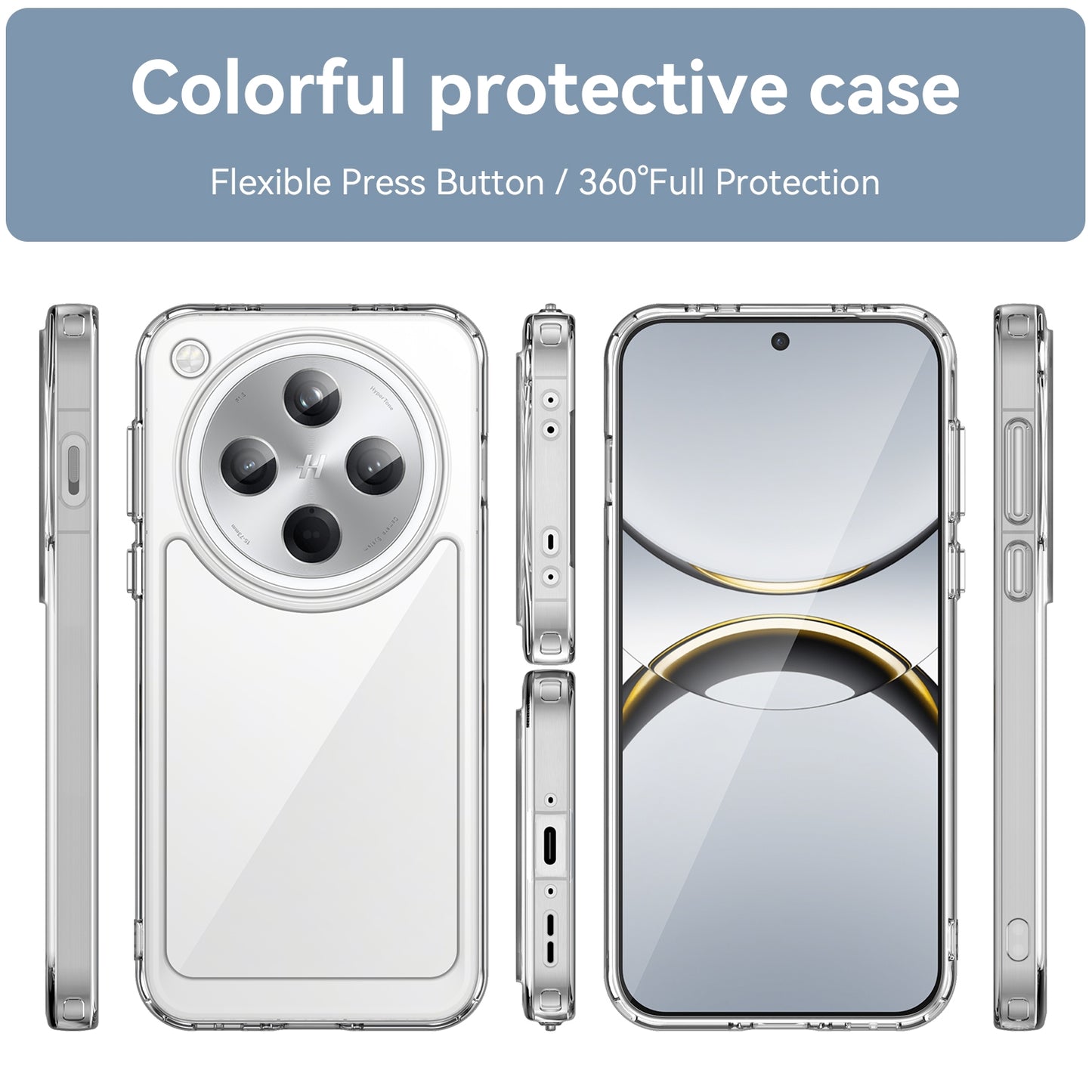 OPPO Find X8 Acrylic Hybrid TPU Protective Phone Case, Colourful Series Shockproof Cover