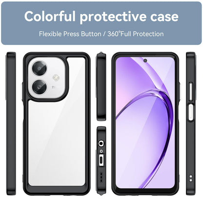 OPPO A40 Acrylic Hybrid TPU Protective Phone Case, Colourful Series Shockproof Cover