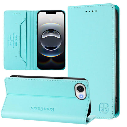 Apple iPhone 17e Dual-Folded Magnetic Suction RFID Blocking PU Leather Wallet Phone Case with Card Slots, Cash Pocket, Kickstand, Full Protective Flip Cover