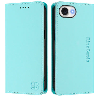 Apple iPhone 17e Dual-Folded Magnetic Suction RFID Blocking PU Leather Wallet Phone Case with Card Slots, Cash Pocket, Kickstand, Full Protective Flip Cover