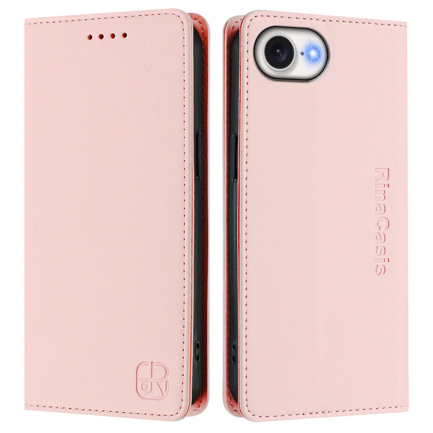 Apple iPhone 16e Dual-Folded Magnetic Suction RFID Blocking PU Leather Wallet Phone Case with Card Slots, Cash Pocket, Kickstand, Full Protective Flip Cover