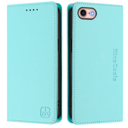 Apple iPhone 7 Dual-Folded Magnetic Suction RFID Blocking PU Leather Wallet Phone Case with Card Slots, Cash Pocket, Kickstand, Full Protective Flip Cover