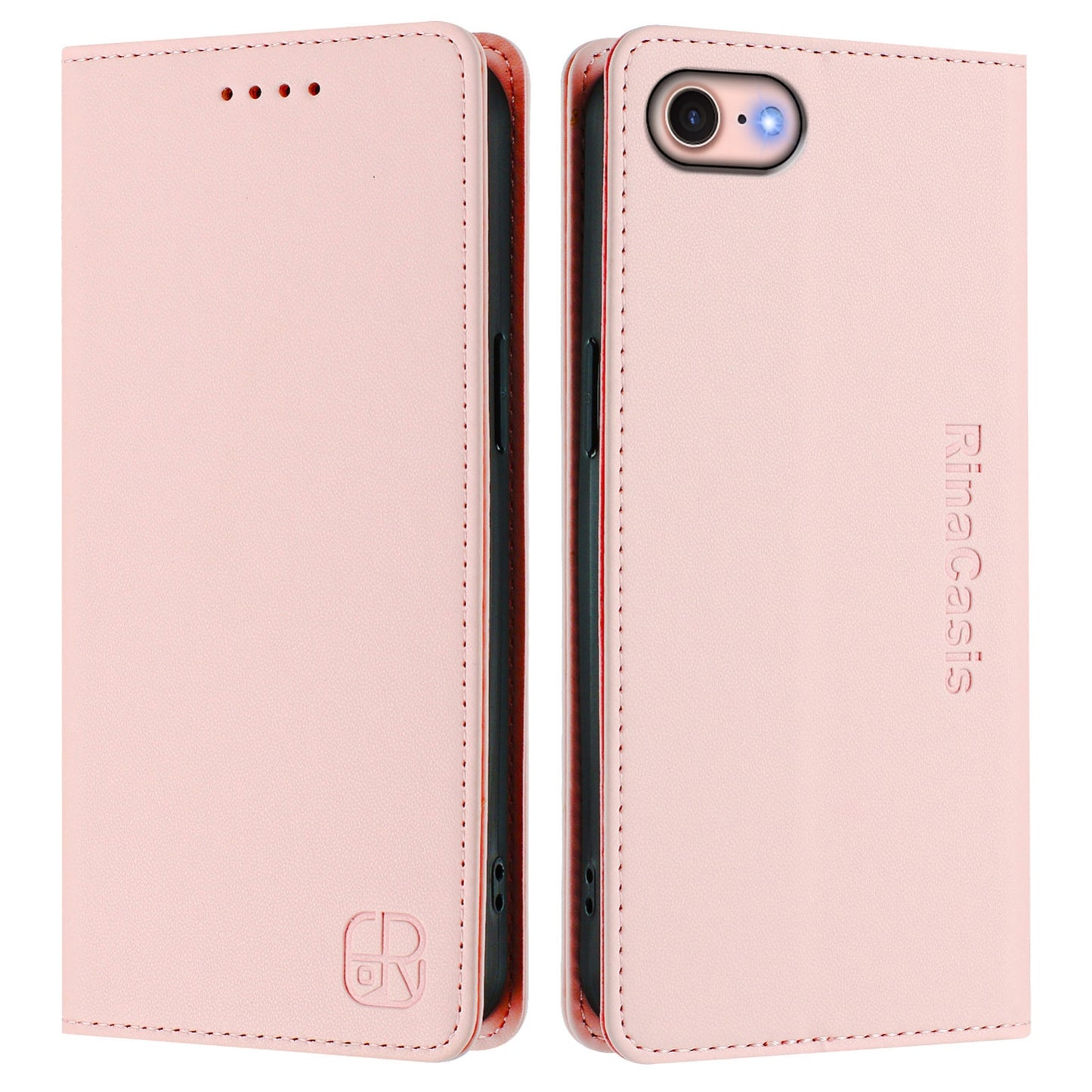 Apple iPhone 7 Dual-Folded Magnetic Suction RFID Blocking PU Leather Wallet Phone Case with Card Slots, Cash Pocket, Kickstand, Full Protective Flip Cover