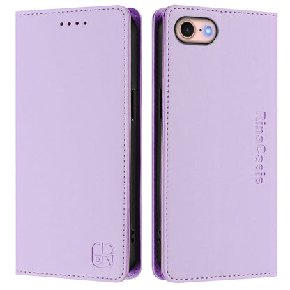 Apple iPhone 7 Dual-Folded Magnetic Suction RFID Blocking PU Leather Wallet Phone Case with Card Slots, Cash Pocket, Kickstand, Full Protective Flip Cover