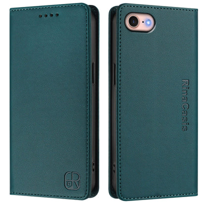 Apple iPhone 7 Dual-Folded Magnetic Suction RFID Blocking PU Leather Wallet Phone Case with Card Slots, Cash Pocket, Kickstand, Full Protective Flip Cover