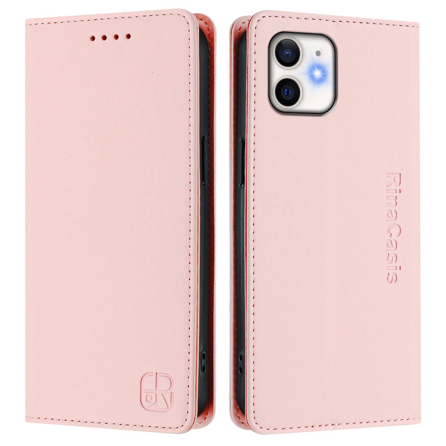 Apple iPhone 11 Dual-Folded Magnetic Suction RFID Blocking PU Leather Wallet Phone Case with Card Slots, Cash Pocket, Kickstand, Full Protective Flip Cover