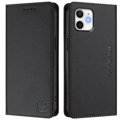 Apple iPhone 11 Dual-Folded Magnetic Suction RFID Blocking PU Leather Wallet Phone Case with Card Slots, Cash Pocket, Kickstand, Full Protective Flip Cover