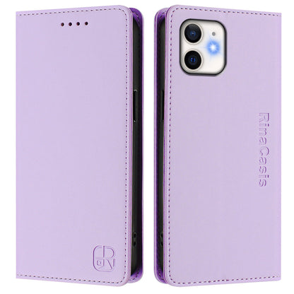 Apple iPhone 11 Dual-Folded Magnetic Suction RFID Blocking PU Leather Wallet Phone Case with Card Slots, Cash Pocket, Kickstand, Full Protective Flip Cover