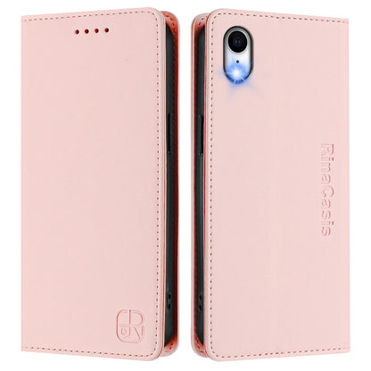 Apple iPhone XR Dual-Folded Magnetic Suction RFID Blocking PU Leather Wallet Phone Case with Card Slots, Cash Pocket, Kickstand, Full Protective Flip Cover