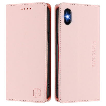 Apple iPhone XS Max Dual-Folded Magnetic Suction RFID Blocking PU Leather Wallet Phone Case with Card Slots, Cash Pocket, Kickstand, Full Protective Flip Cover