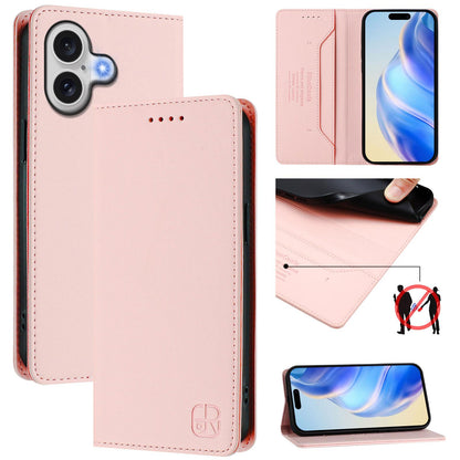 Apple iPhone 17 Dual-Folded Magnetic Suction RFID Blocking PU Leather Wallet Phone Case with Card Slots, Cash Pocket, Kickstand, Full Protective Flip Cover