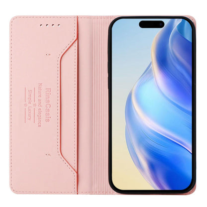 Apple iPhone 17 Dual-Folded Magnetic Suction RFID Blocking PU Leather Wallet Phone Case with Card Slots, Cash Pocket, Kickstand, Full Protective Flip Cover