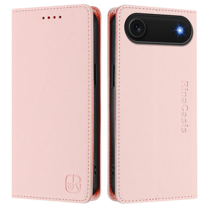 Apple iPhone Air Dual-Folded Magnetic Suction RFID Blocking PU Leather Wallet Phone Case with Card Slots, Cash Pocket, Kickstand, Full Protective Flip Cover