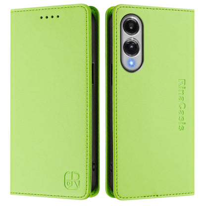 Samsung Galaxy S25 Edge 5G Dual-Folded Magnetic Suction RFID Blocking PU Leather Wallet Phone Case with Card Slots, Cash Pocket, Kickstand, Full Protective Flip Cover