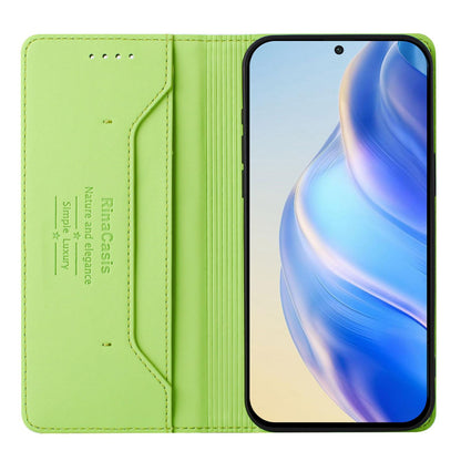 Samsung Galaxy S25 Edge 5G Dual-Folded Magnetic Suction RFID Blocking PU Leather Wallet Phone Case with Card Slots, Cash Pocket, Kickstand, Full Protective Flip Cover