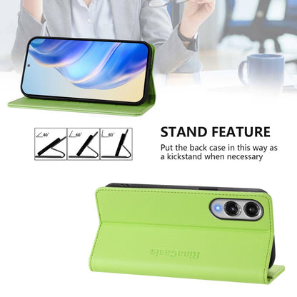 Samsung Galaxy S25 Edge 5G Dual-Folded Magnetic Suction RFID Blocking PU Leather Wallet Phone Case with Card Slots, Cash Pocket, Kickstand, Full Protective Flip Cover
