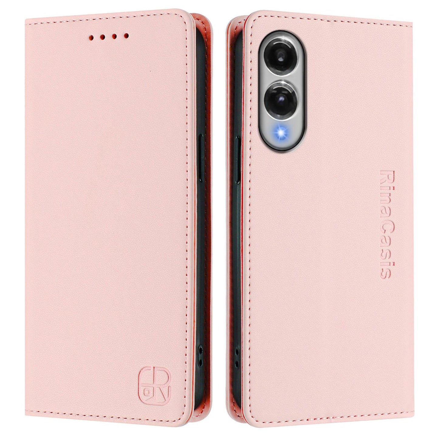 Samsung Galaxy S25 Edge 5G Dual-Folded Magnetic Suction RFID Blocking PU Leather Wallet Phone Case with Card Slots, Cash Pocket, Kickstand, Full Protective Flip Cover