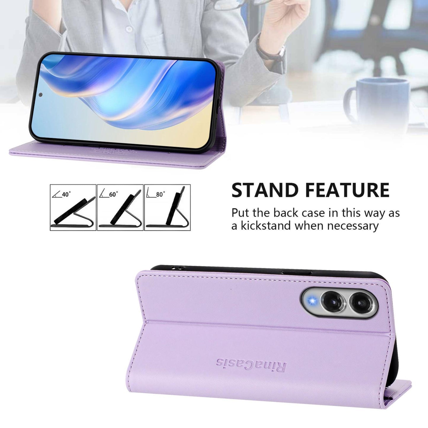 Samsung Galaxy S25 Edge 5G Dual-Folded Magnetic Suction RFID Blocking PU Leather Wallet Phone Case with Card Slots, Cash Pocket, Kickstand, Full Protective Flip Cover