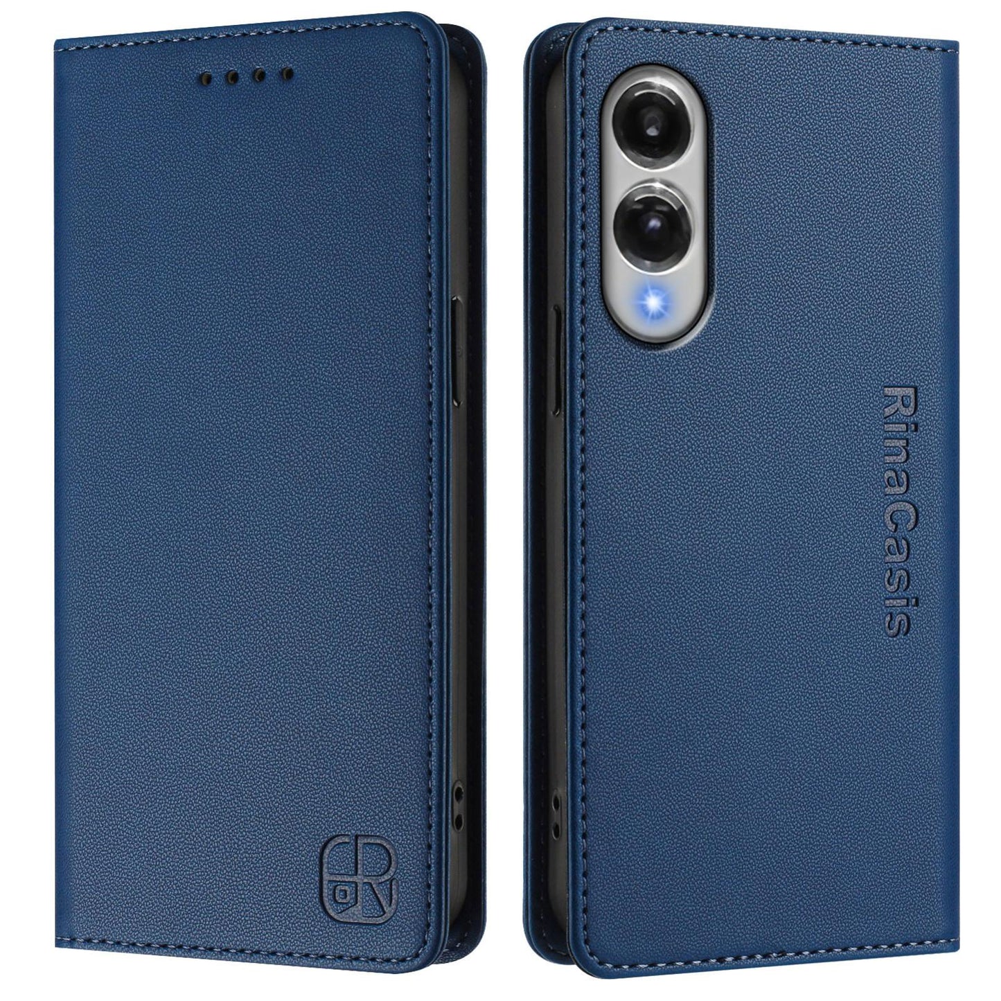 Samsung Galaxy S25 Edge 5G Dual-Folded Magnetic Suction RFID Blocking PU Leather Wallet Phone Case with Card Slots, Cash Pocket, Kickstand, Full Protective Flip Cover