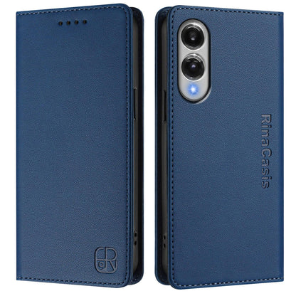 Samsung Galaxy S25 Edge 5G Dual-Folded Magnetic Suction RFID Blocking PU Leather Wallet Phone Case with Card Slots, Cash Pocket, Kickstand, Full Protective Flip Cover